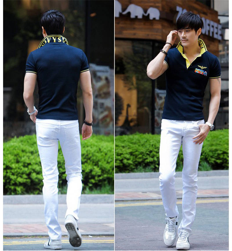 Witte jeans gaten herenbroek denim hiphop gescheurde bodycon skinny broek voor heren zomer streetwear kleding mannelijk: Wit zonder gaten / 27