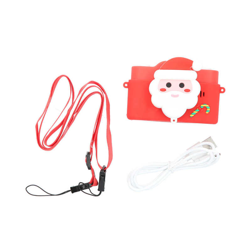 Kids Camera Santa Claus Video Dual Camera Music Cartoon USB Rechargeable Camera Christmas: Red