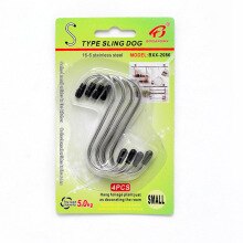4pcs S Shaped Hooks Stainless Steel Hanger Clasp Rack For Clothes Kitchen Hooks Clasp Holder Hooks Hanging Storage Tools