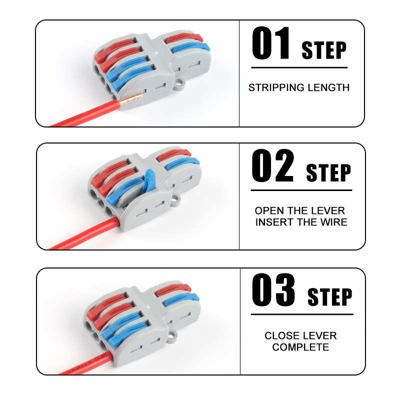 5 stk hurtig ledningssplitter splejsningsklemme spl type kompakt leder push-in ledning kabelstik med let betjeningshåndtag