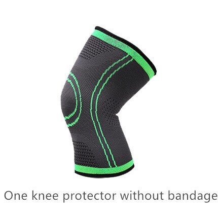 Ginocchiere elastiche 1 PC Nylon sport Fitness ginocchiera attrezzi Fitness Patella Brace Running basket pallavolo supporto: 1 Piece Green / XXL