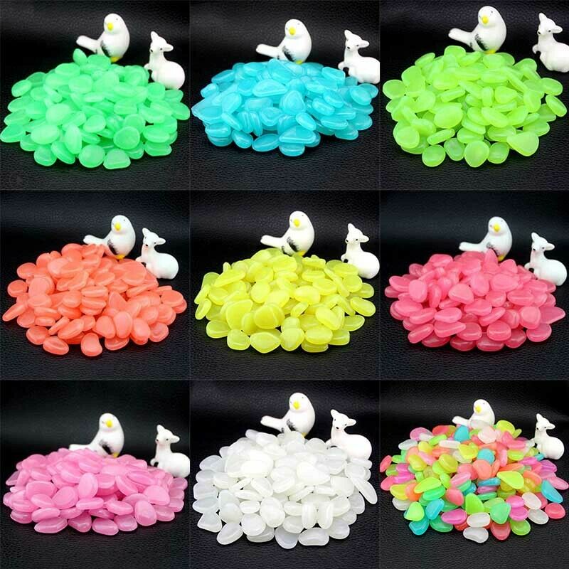 50 stuks glow in the dark tuinkiezels, lichtgevende stenen, stenen voor looppaden, tuinpaden, patio's, gazons, tuindecoratie, lichtgevende stenen