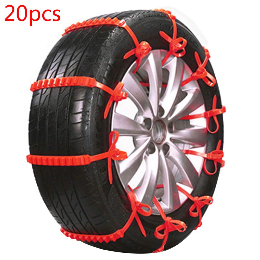 Pneu de carro corrente de neve de inverno, material de náilon para reduz a carga do pneu, corrente de tração para pneus com baixa fricção, 10/peças: 20pcs