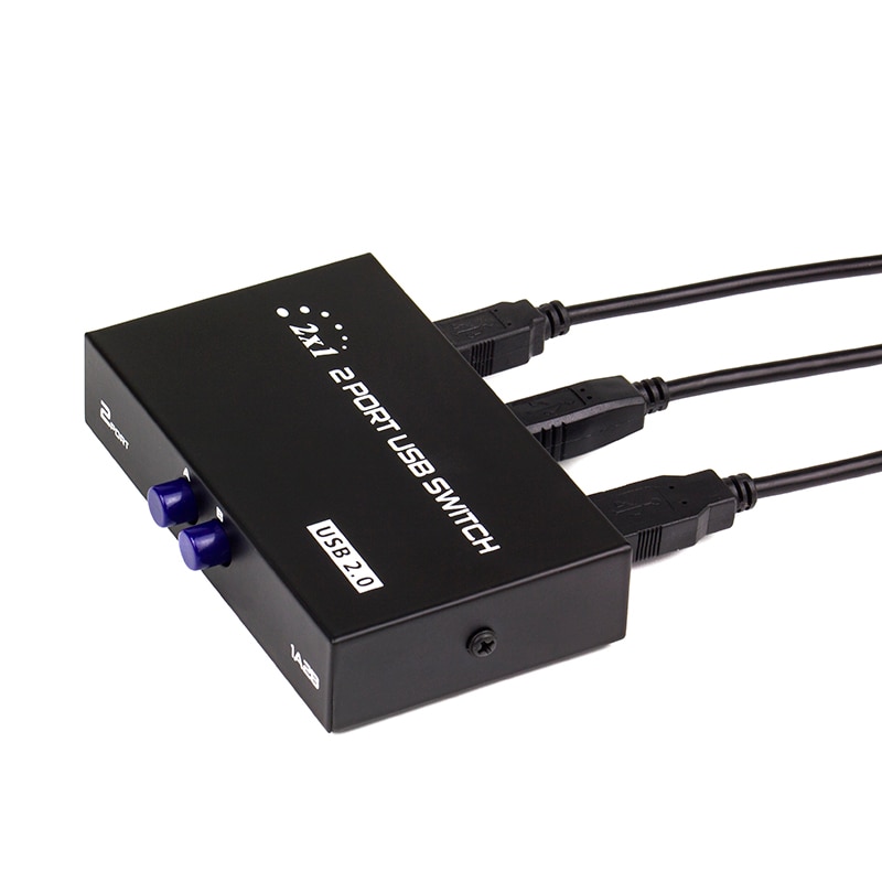 2 Port Manual Usb Switch Box Twee Computers Delen Een Printer 2 In1out USB2.0 Hub Splitter Converter