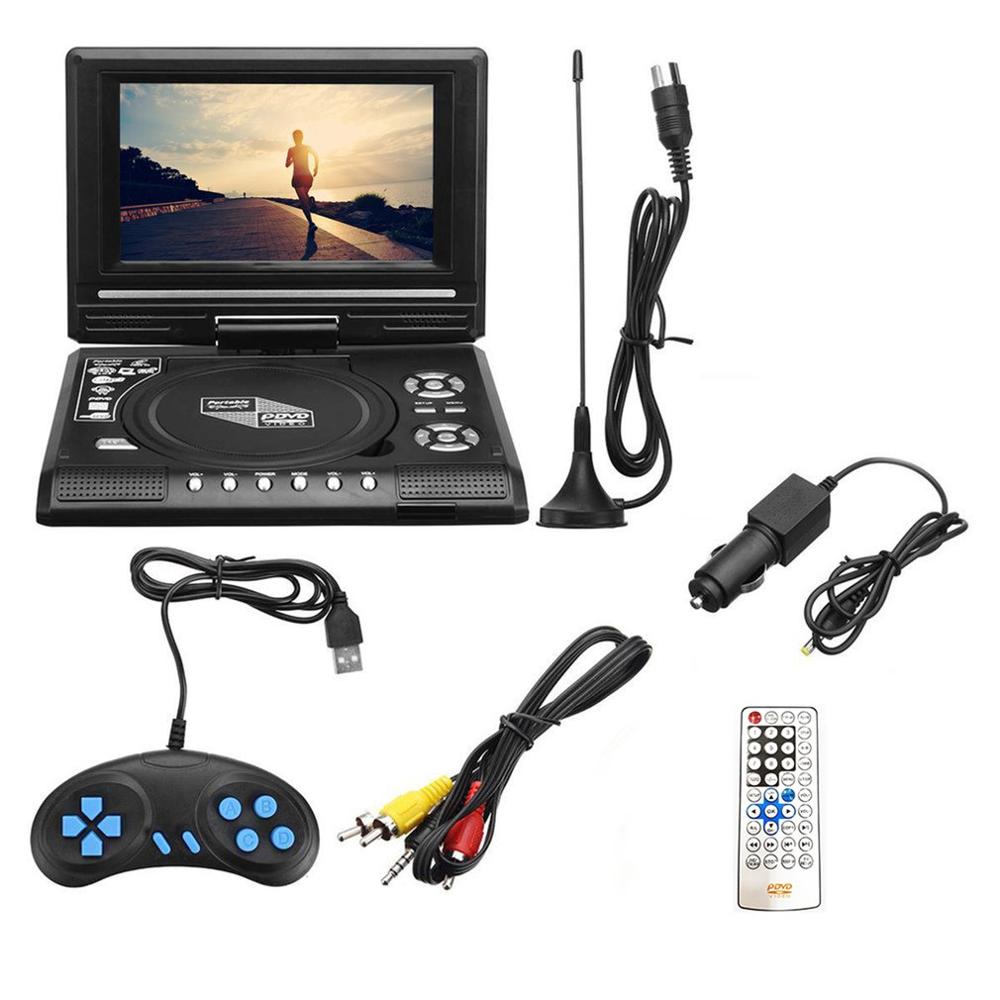 Lecteur DVD Portable HD TV 7.8 pouces, écran LCD rotatif 16:9, lecteur DVD VCD CD MP3 cartes USB RCA TV Portable: UK PLUG