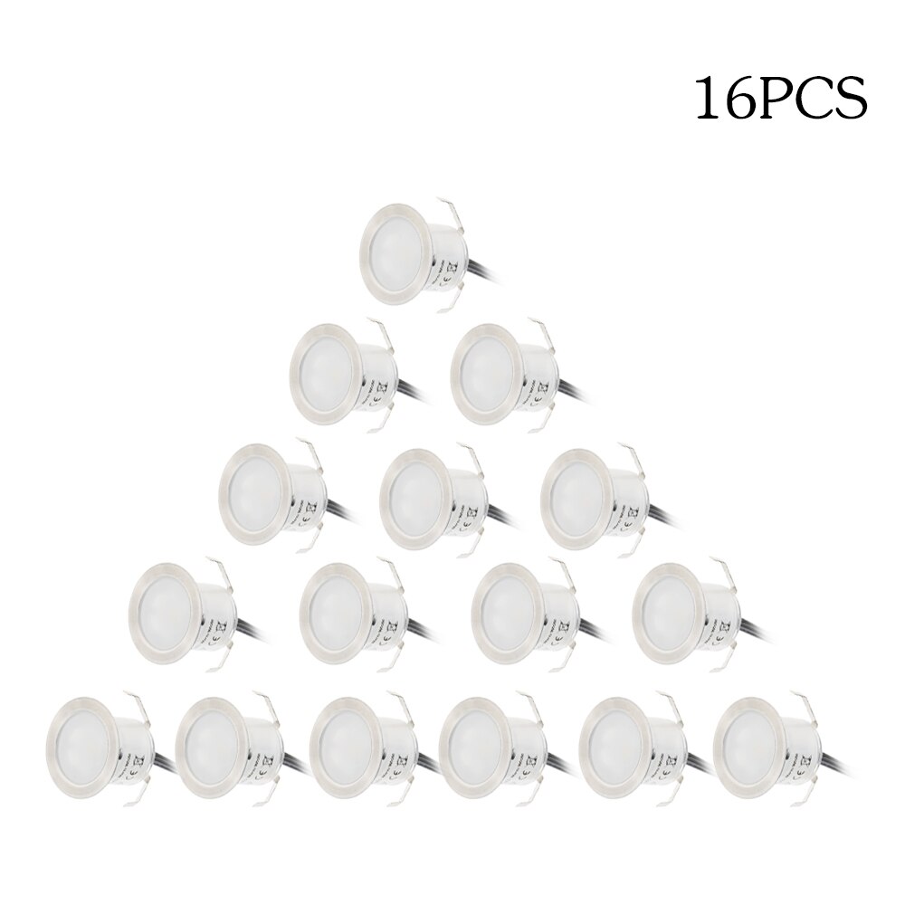 Tomshine 16PCS 0.6W LED Deck Light Water Resistance IP67 In Ground Outdoor Landscape LED Lighting for Stair Patio Garden Floor