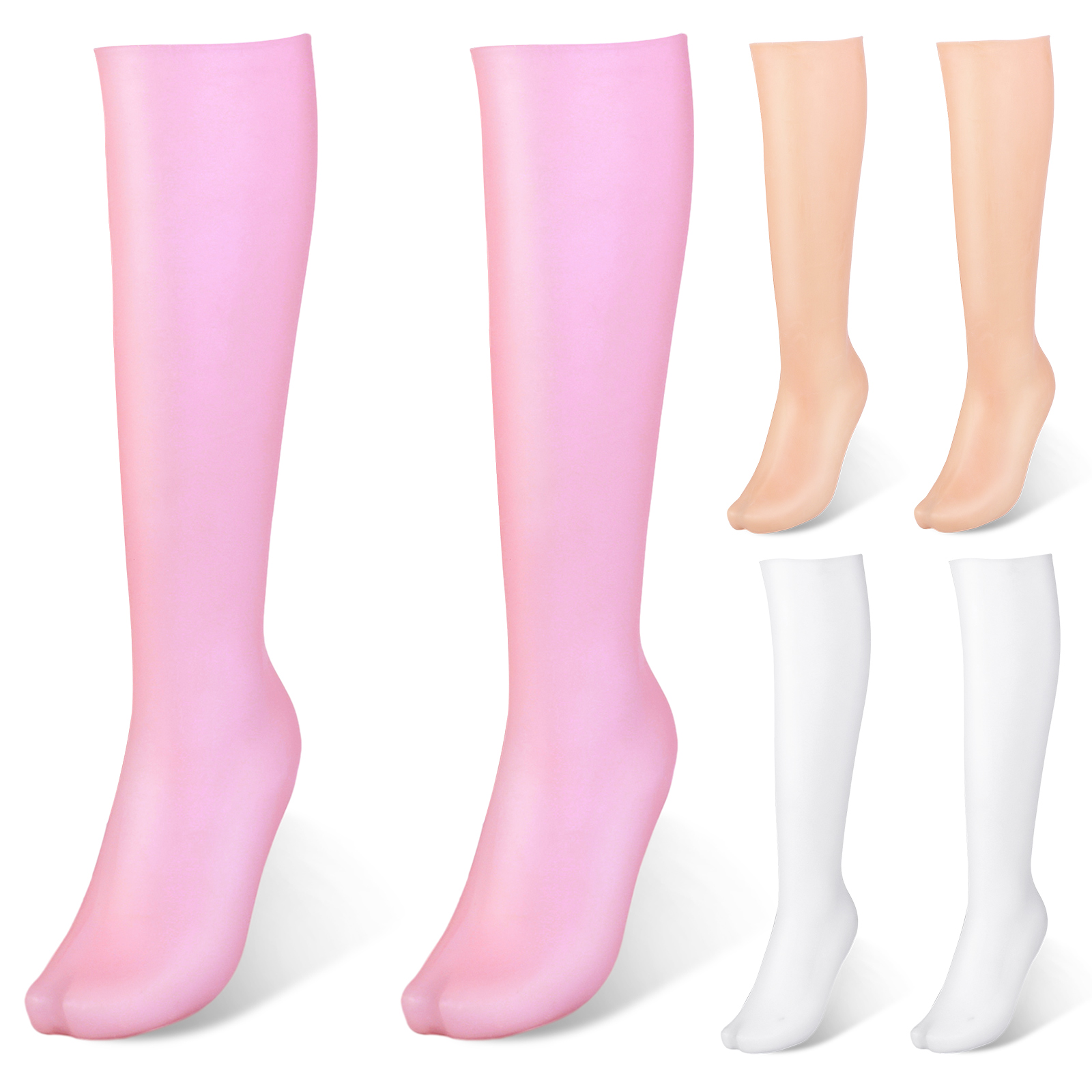 Calcetines hidratantes largos de silicona, calcetines de protección para los pies antigrietas, medias exfoliantes suaves para los pies, herramientas cómodas para el cuidado de los pies