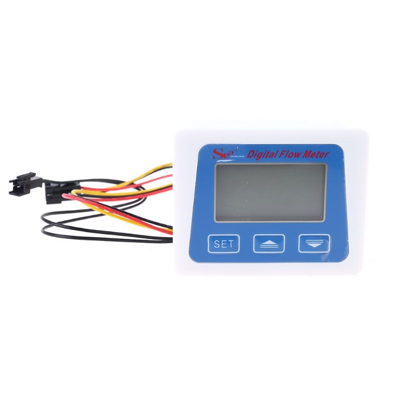 Digital Lcd Display Water Flow Sensor Meter Flowmeter Rotameter Temperature C90A