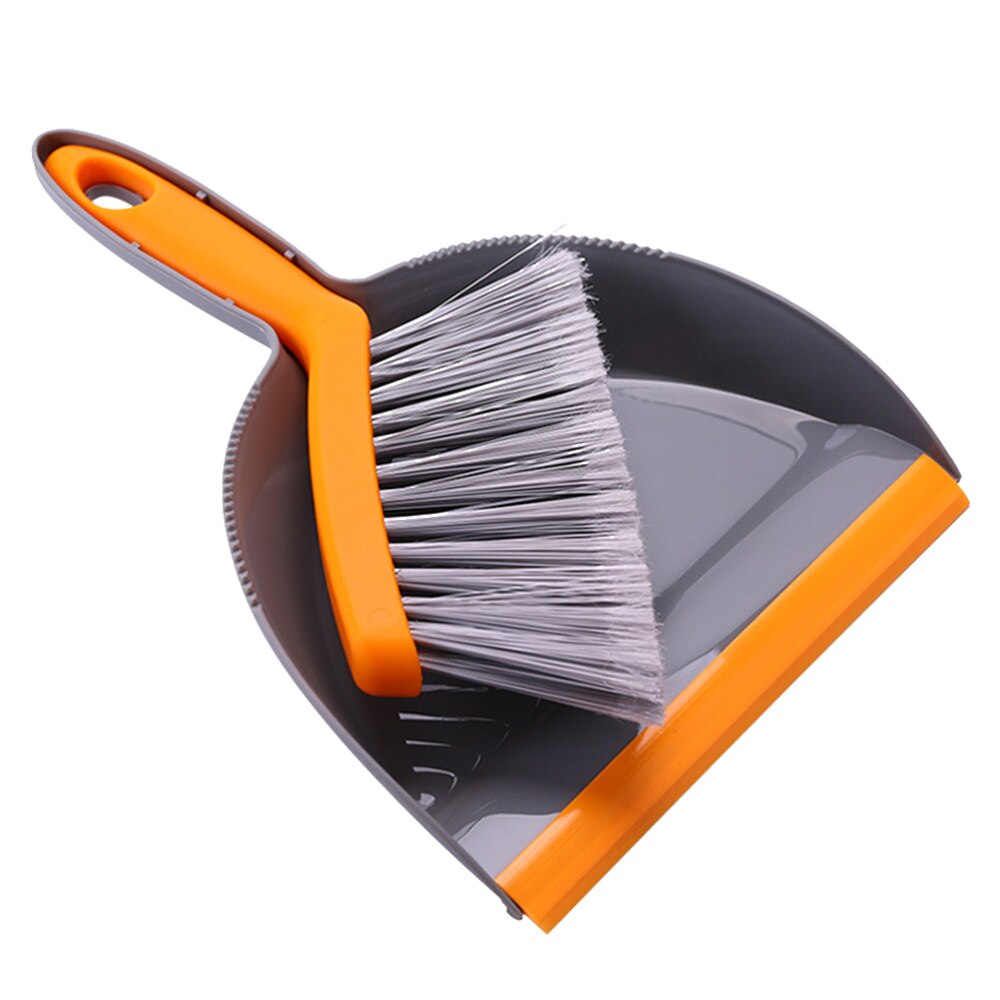 Mini Bezem En Stoffer Cleaning Tools Versiering Voor Thuis Desktop (Grijs En Oranje)