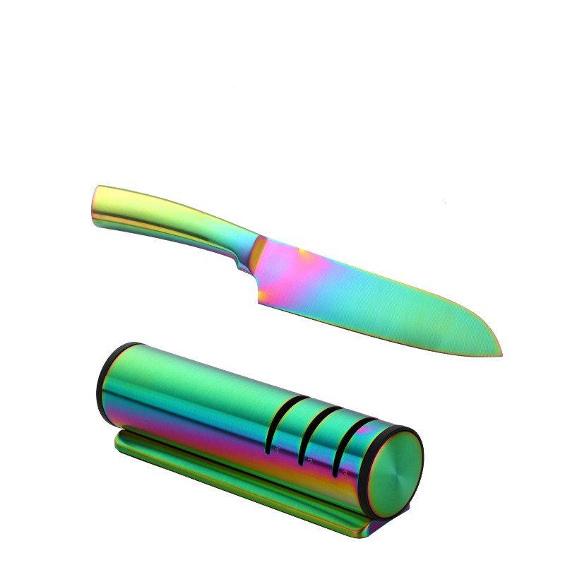 Afilador de cuchillos de cocina dorado de 3 etapas, herramienta para afilar cuchillos, piedra de afilar rápida, accesorios profesionales de Chef de acero inoxidable: Verde