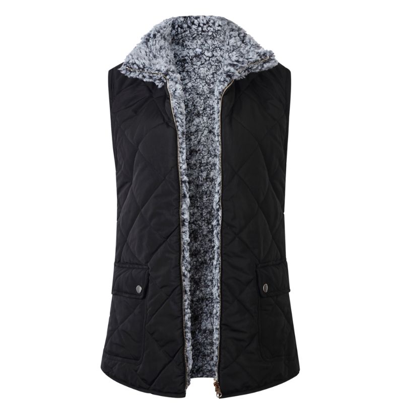 Vrouwen Mouwloze Fleece Jacket Winter Vest Vrouwelijke Slanke Omkeerbaar Vest Winddicht Warm Vest