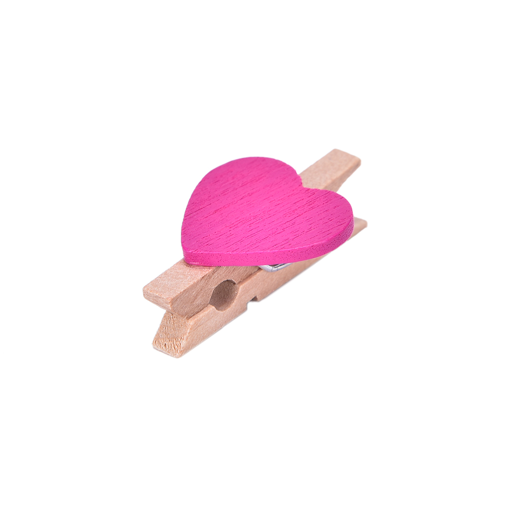 20 stuks Gekleurde Mini Hart Houten Kantoorbenodigdheden Craft Memo Clips DIY Kleding Papier Photo Peg Decoratie 3x0.7cm