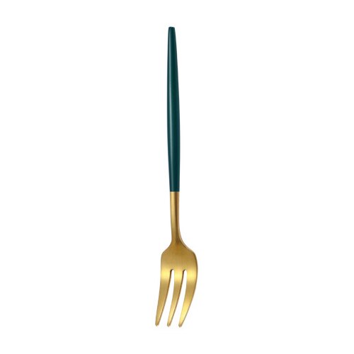 Uds Tenedor de fruta de lujo 304 de acero inoxidable de oro tenedores para tartas de postre pequeño tenedor de torta en La tenedor para caracoles restaurante: green gold fork