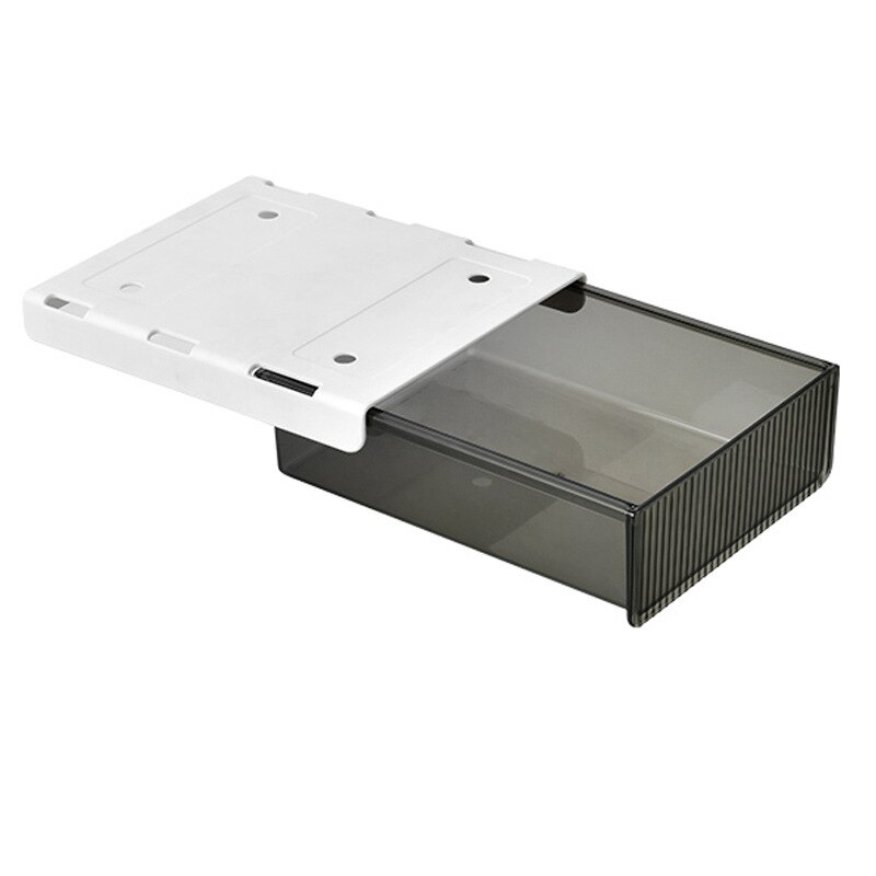 Organizador grande para debajo del escritorio, bandeja de lápices, caja de almacenamiento de mesa, organizador oculto autoadhesivo, organizador de papelería de oficina: black