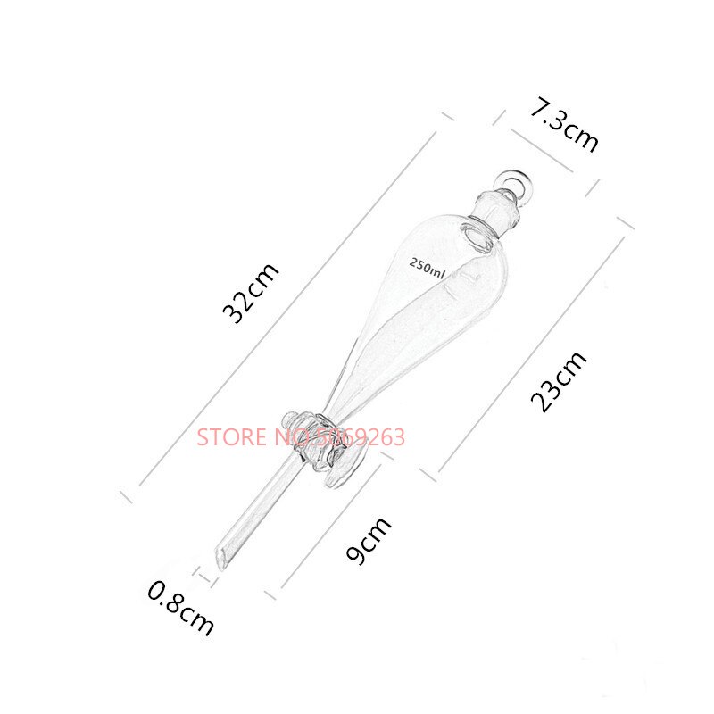 All Sizes 60mL to 2000mL Glass Separating Funnel with Glass Stopper Screw Tap Separatory Funnel Laboratory Glassware