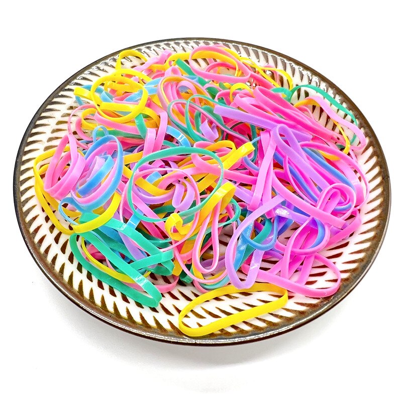 200Pcs/Pack Colourful Rubber Ring Disposable Elastic Hair Bands Ponytail Holder Rubber Band Scrunchies Kids Hair Accessories: 03