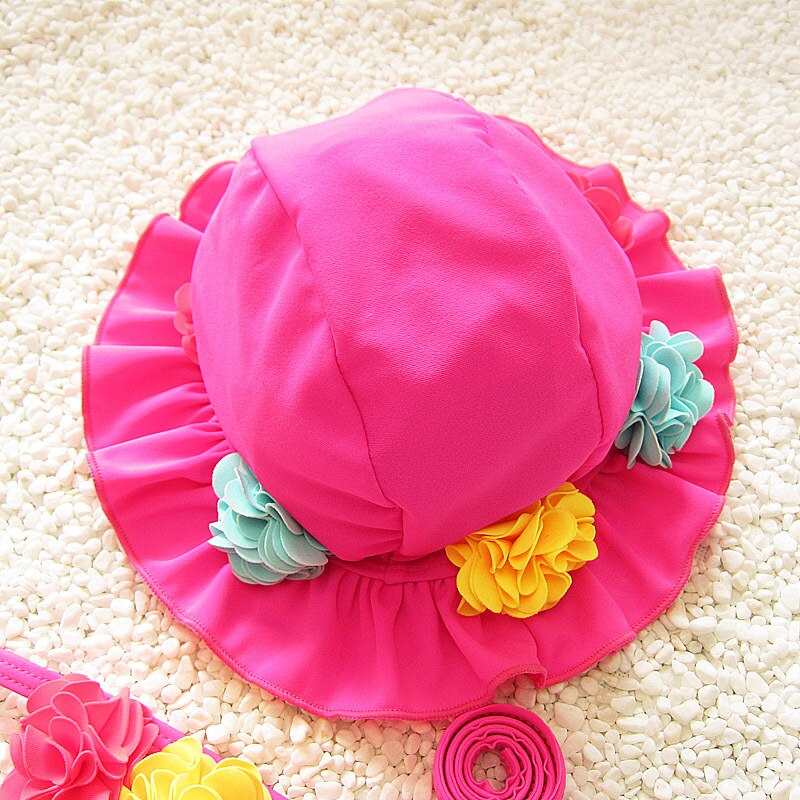 Schattige cartoon bloemen kinderen kinderen badmuts waterdicht beschermen oren lang haar baby meisjes zwembad muts hoed