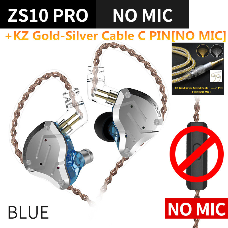 KZ ZS10 Pro 4BA + 1DD Cuffie in metallo ibrido 10 driver HIFI Bass Auricolari In Ear Monitor Sport Auricolari con cancellazione del rumore KZ ZAX ZSX: colore della pelle