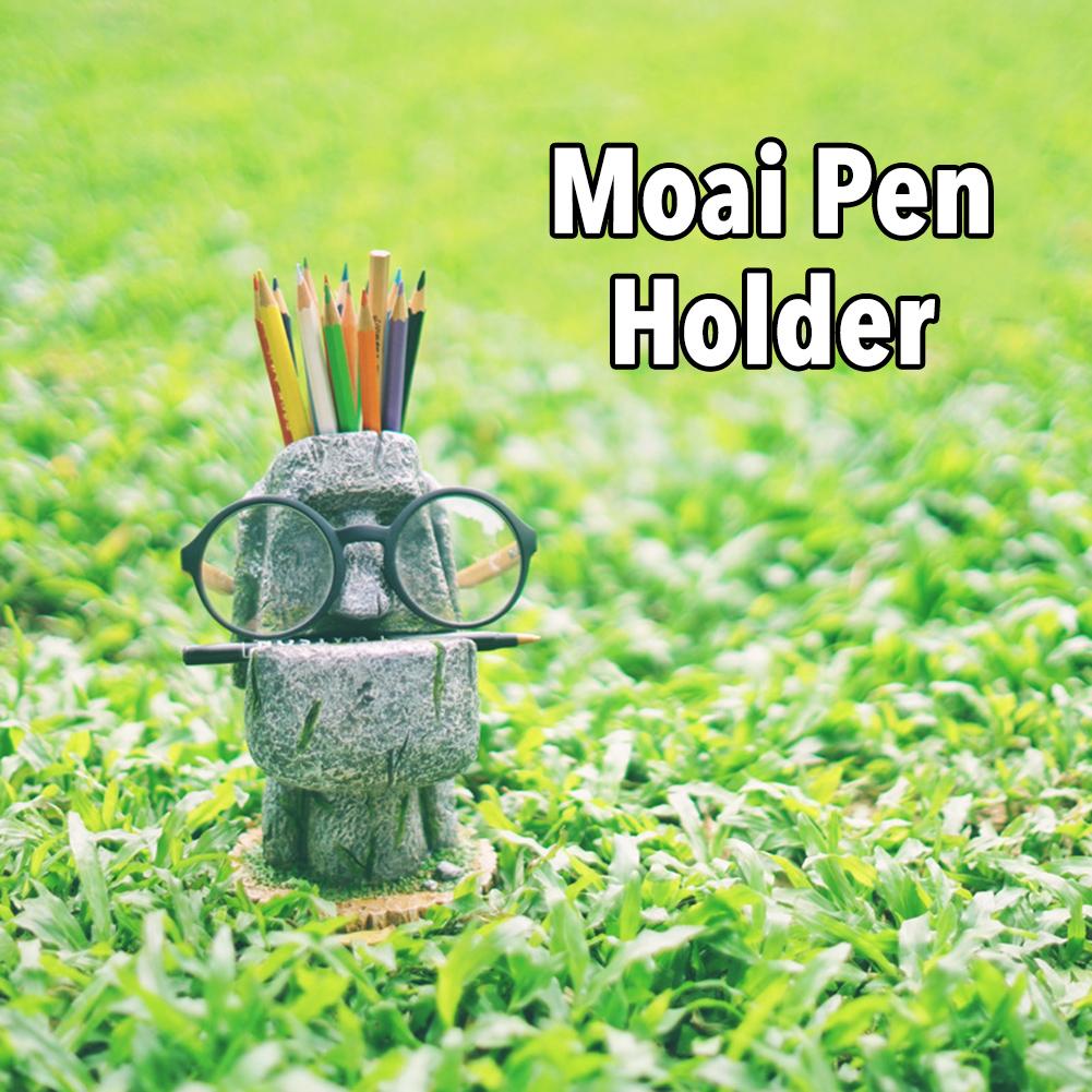 Île de pâques Moai stylo support de rangement crayon Pot de fleur respectueux de l'environnement bureau chambre décoration de bureau