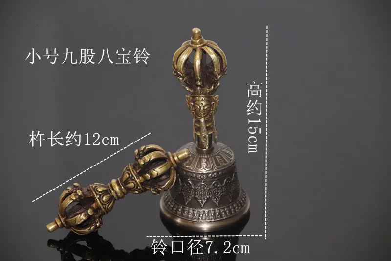 Nepal Tibetaanse Klokken Klinken Handgemaakte Koperen Vajra Bel En Stamper Meditatie Tool Geluid Genezend Instrument Boeddhist Levert: Clear
