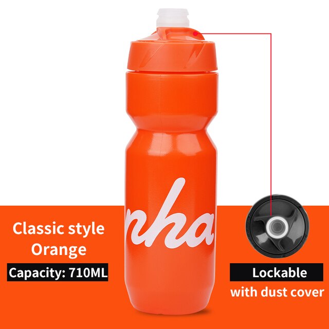 Rapha 610-710ML Ultralight Bicycle Water Bottle Leak-proof Squeezable Cycling Bottle Taste-free BPA-free Outdoor sports kettle: 710ml Orange
