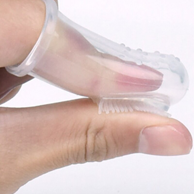 Baby kæledyr silikone fingersæt tandbørste sikkerhed silikone tunge børste rengøringsbørste baby mælk tandbørste
