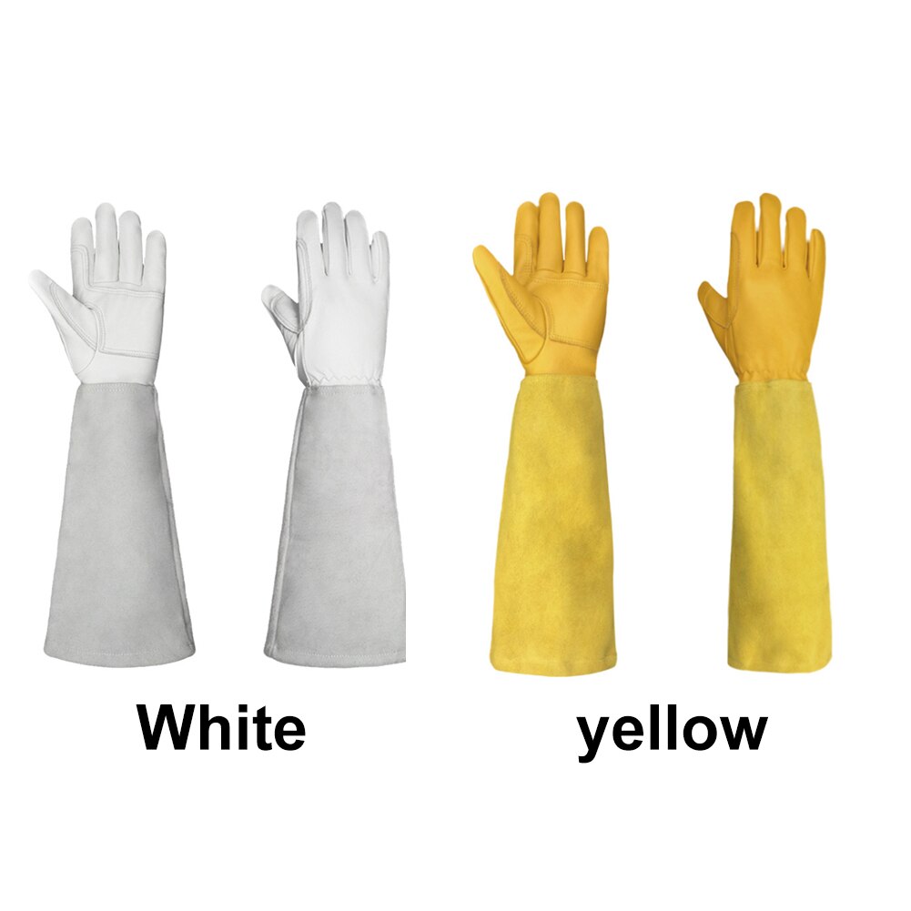 1pair Rose Pruning Protection Gardening Gloves Thorn Proof Yard Artificial Leather Gauntlet Wear Resistant Men Women Long Sleeve