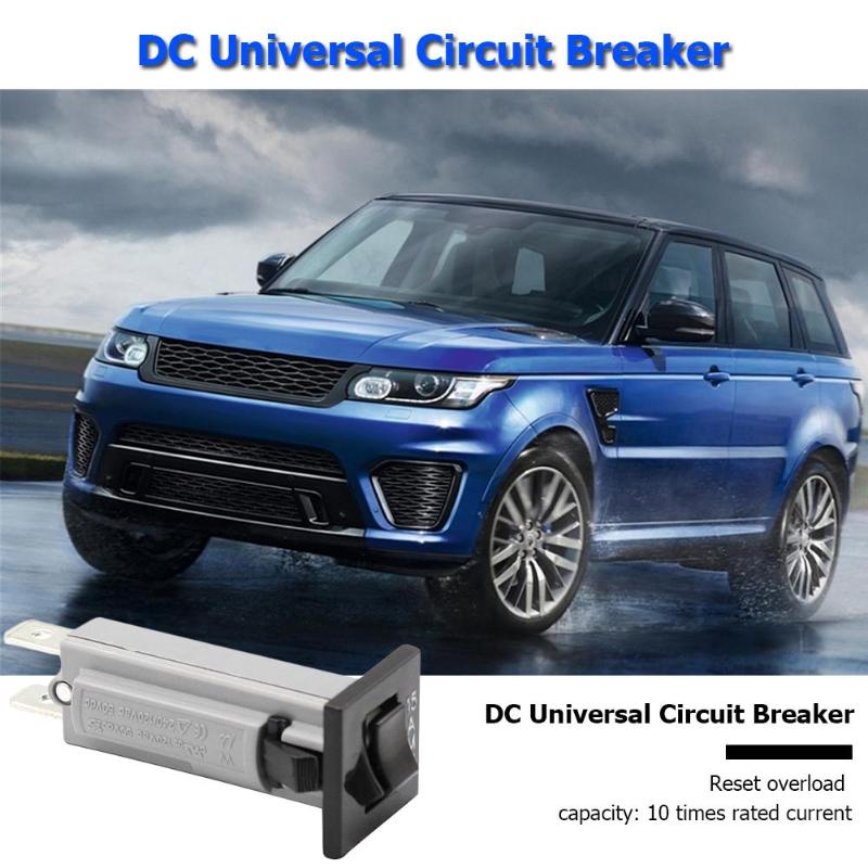 Flush Mount Car Circuit Breaker 15 Amp 120V/240V AC 50V DC Circuit Protector Interrupt Capacity 120Vx1000A 240Vx1000A