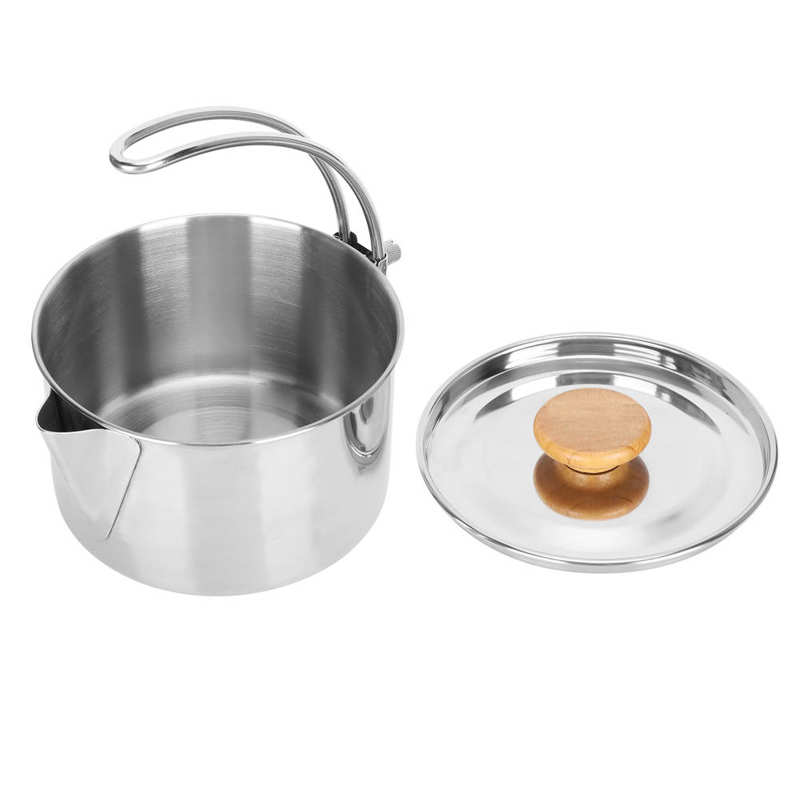 Home Cooking Tools Cookware Sets Stainless Steel Kettle Portable Folding Coffee Tea Pot for Outdoor Barbecue Camping Picnic