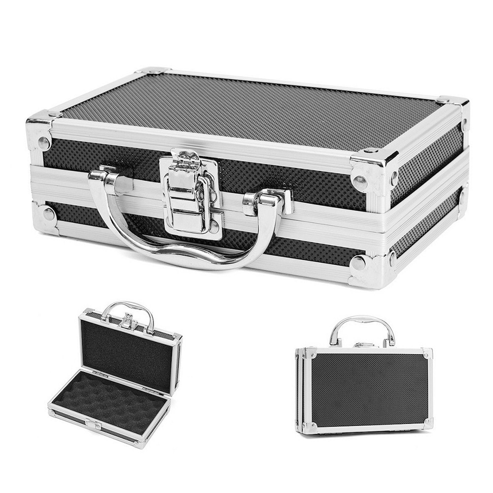 Værktøjskasse aluminiumslegering værktøjskasse opbevaringskasse bærbar værktøjskasse rejse bagage arrangør sag sikkerhed