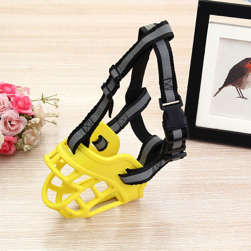 Siliconen hondenmuilkorfmasker, anti-bijt, reflecterende muilkorven voor huisdieren, verstelbare anti-blaf mondbedekking, kleine middelgrote grote honden