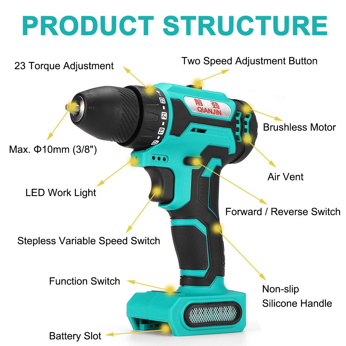 48V 100N.M Electric Brushless Impact Rechargeable Wrench Socket Wrench Battery Hand Drill Installation Power Tools 1850rpm