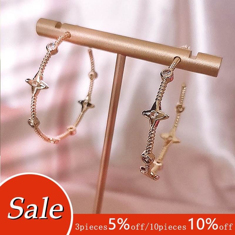 all-match Gold Color Brass Round Loop Earrings Hoops Jewelry Findings Accessories