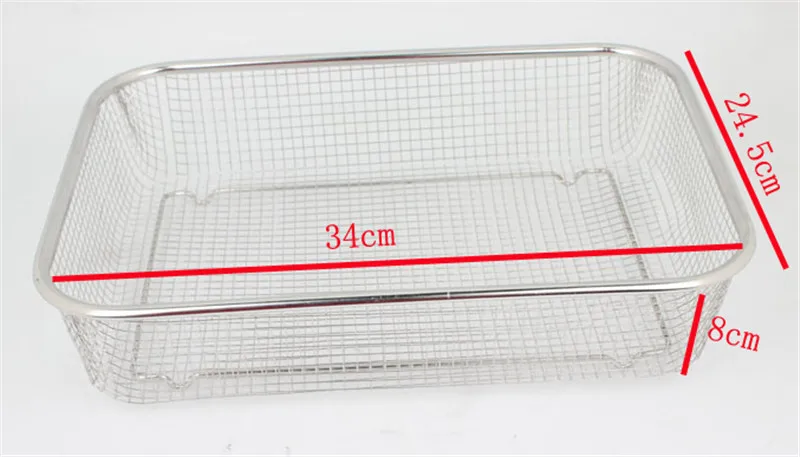 Plateau en acier inoxydable 304, plaque de fuite avec trou, passoire à mailles, lavage des légumes, séchage du bassin, trou de filtre, couvercle de bassin: 34x24.5xH8cm