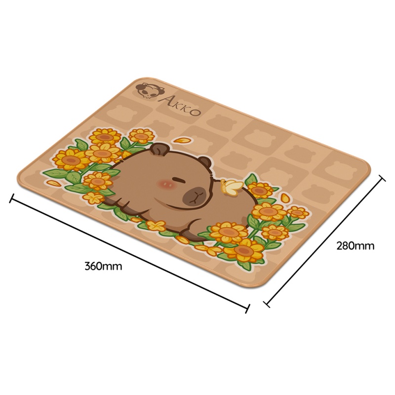 Akko śliczna kapibara podkładka pod mysz 360X280mm Cartoon e-sport gra klawiatura podkładka pod mysz Kawaii antypoślizgowa blokująca krawędź podkładka na biurko podkładka pod mysz