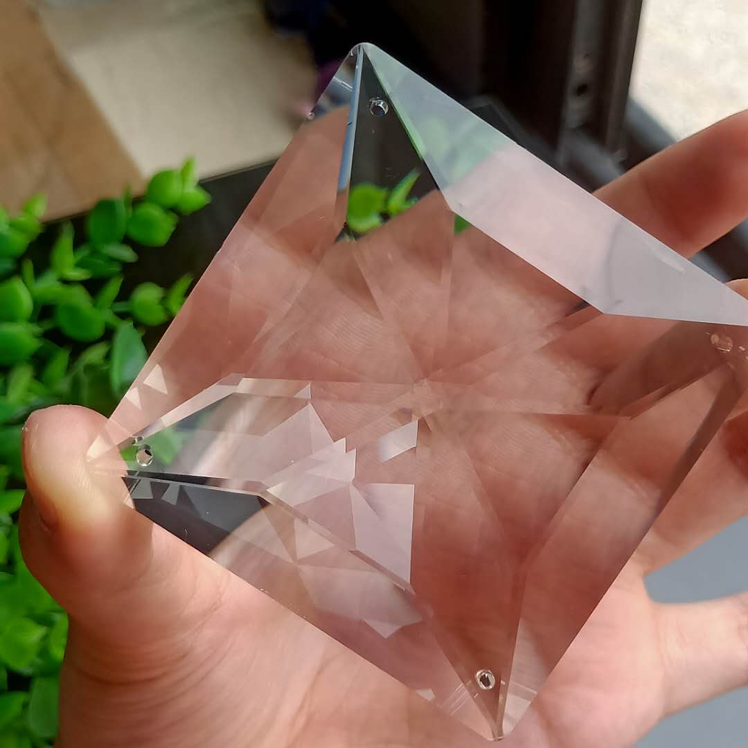20/30/40/60mm 4 huller firkantet krystal vedhæng glas klar lysekrone krystaller prismer solfanger gør-det-selv hængelampe tilbehør tilbehør