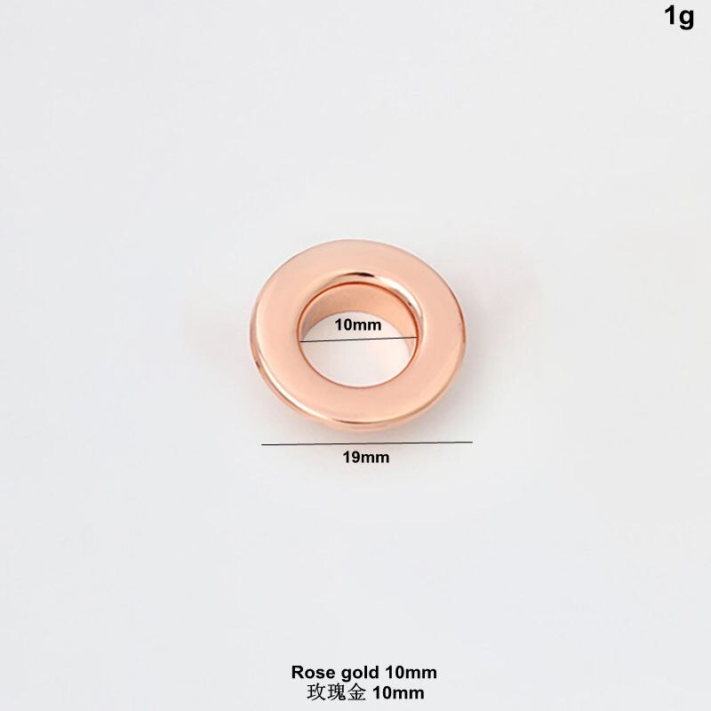 50-100 Stuks Koper Materiaal 6Mm 8Mm 10Mm 12Mm Rose Gold Geduwd grommet Tassen Ingedrukt Ronde Oogjes: Rose gold 10mm / 100 pieces