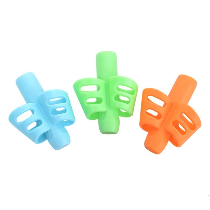 For Students 3pcs Children Writing Pencil Pan Holder Kids Learning Practise Silicone Pen Aid Grip Posture Correction Device