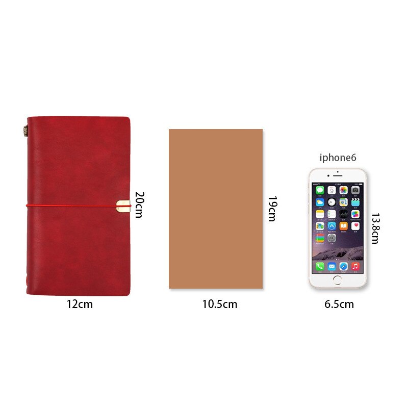 Faux Leather A6 Notebook Loose Leaf Paper Vintage Diary Travel Journal Sketchbook Planner Traveler's Notebooks School Stationery