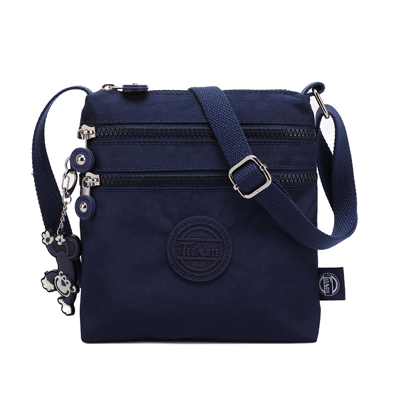 Bolso de hombro para mujer, bolso informal ligero de nailon resistente al agua, bolso de mensajero versátil a la , bolso cruzado pequeño de lona para hombre: Azul
