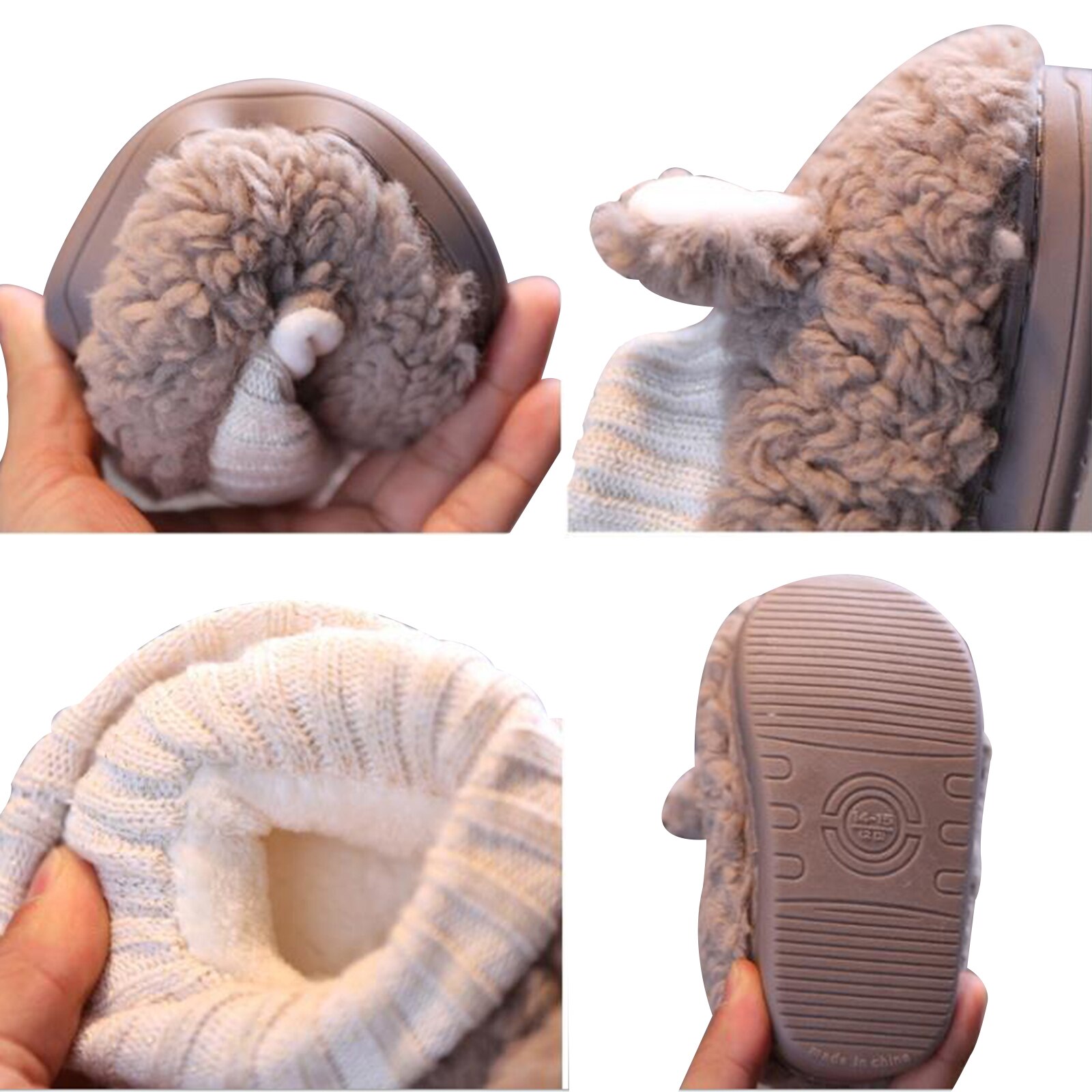 Baby Winter Warme Vlies Booties, Anti-Unterhose Weiche Sohle Kleinkind Hausschuhe mit Ebene Ohren Gemütliche Socken