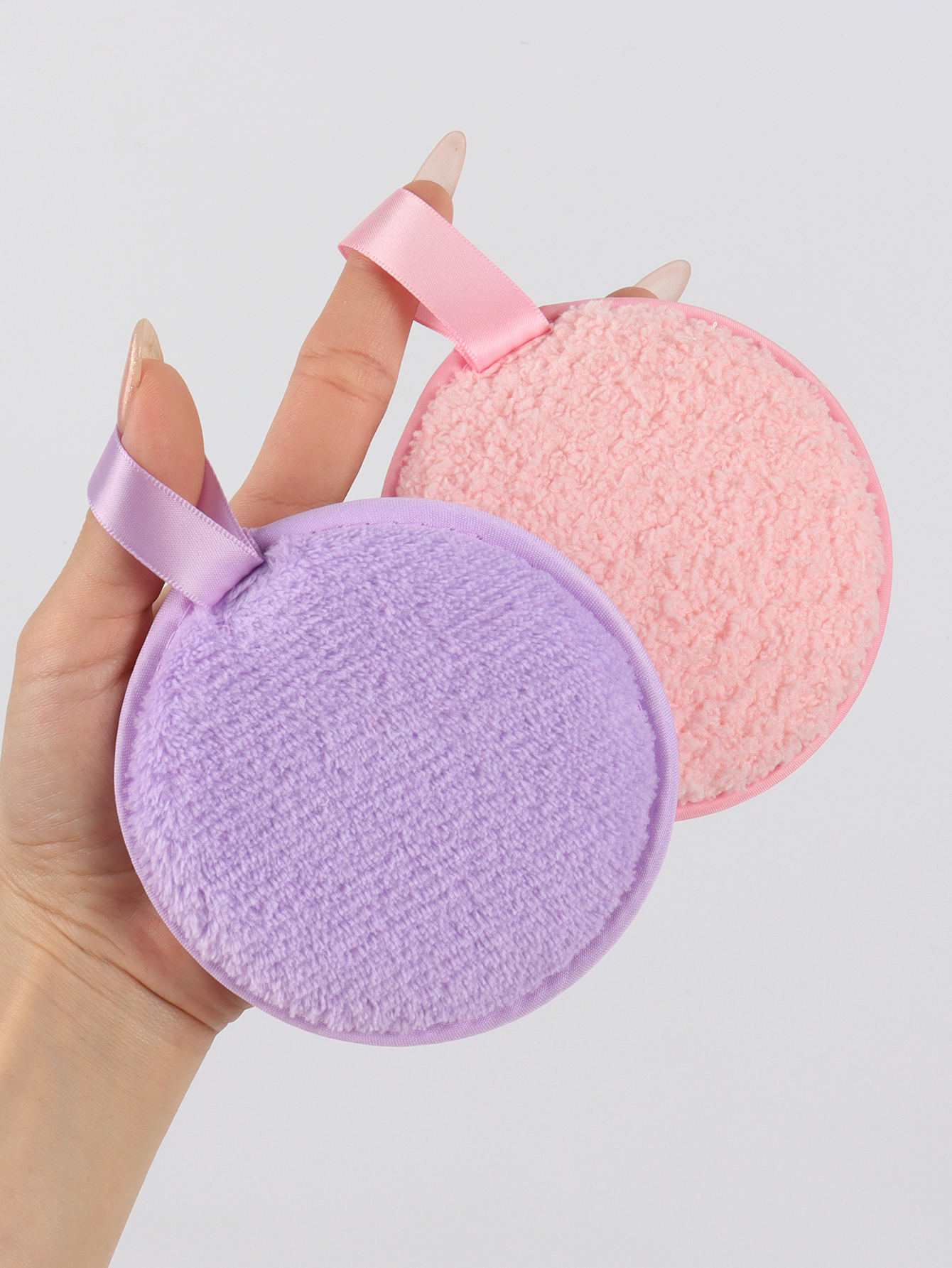 Random Slacker Paquete de 5-10-20 esponjas reutilizables para lavar la cara de doble cara, redondo. Maquillaje de base de doble uso seco y húmedo sin látex Cr: Rosa
