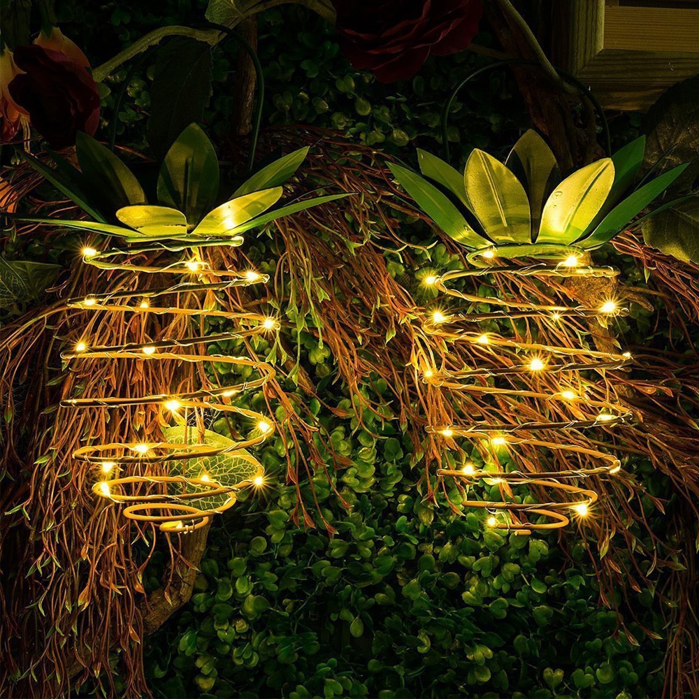 Xunata Solar Tuinverlichting Ananas Vorm Outdoor Solar Opknoping Licht Waterdichte Wandlamp Fairy Nachtverlichting Woondecoratie