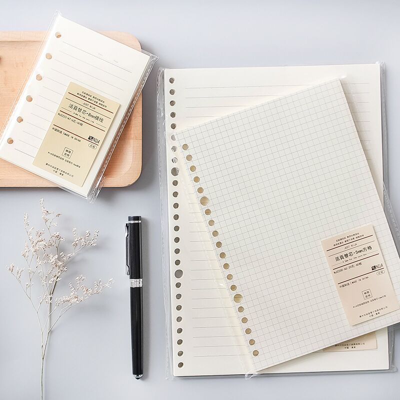 A5 Loose Leaf Soft Side Notebook Journal Planner Transparent Horizontal Line Notebooks School Office Stationery