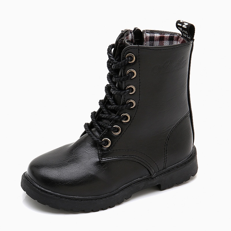 Children's Shoes Girls' Boots Autumn and Winter Side Zipper Boots Boys Snow Boots kids Leather Boots Autumn and Winter Boots