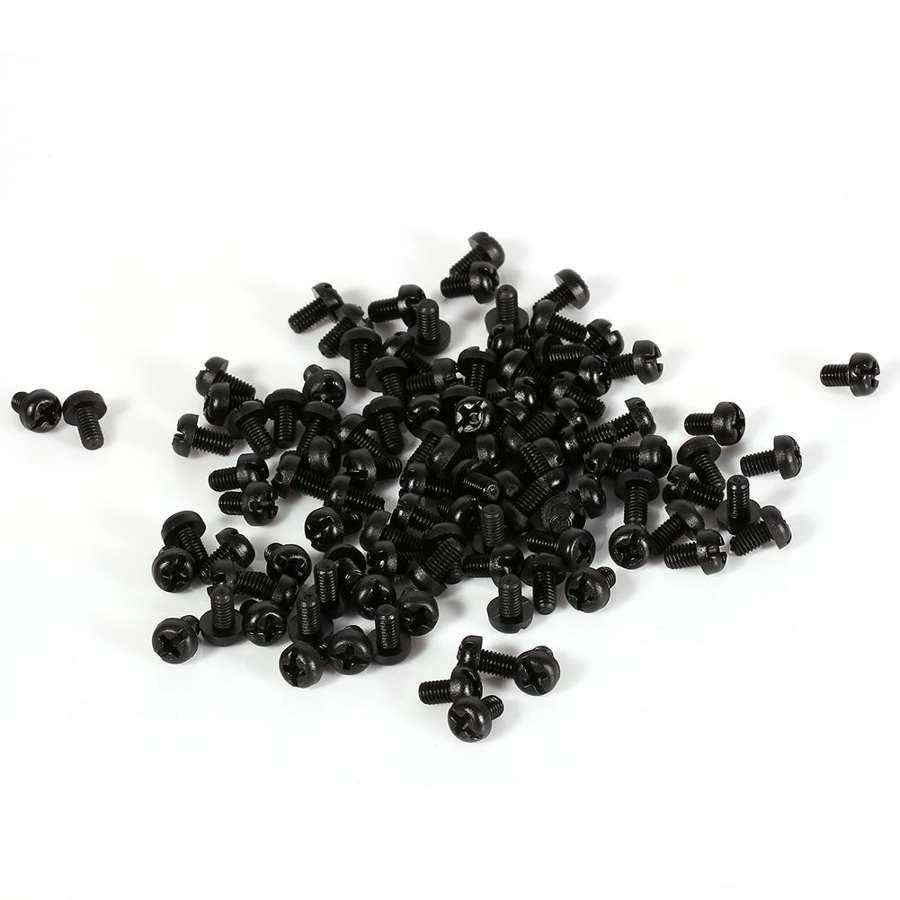 100pcs Nylon Round Nut for M2 M3 Machine Fixing Kit Black