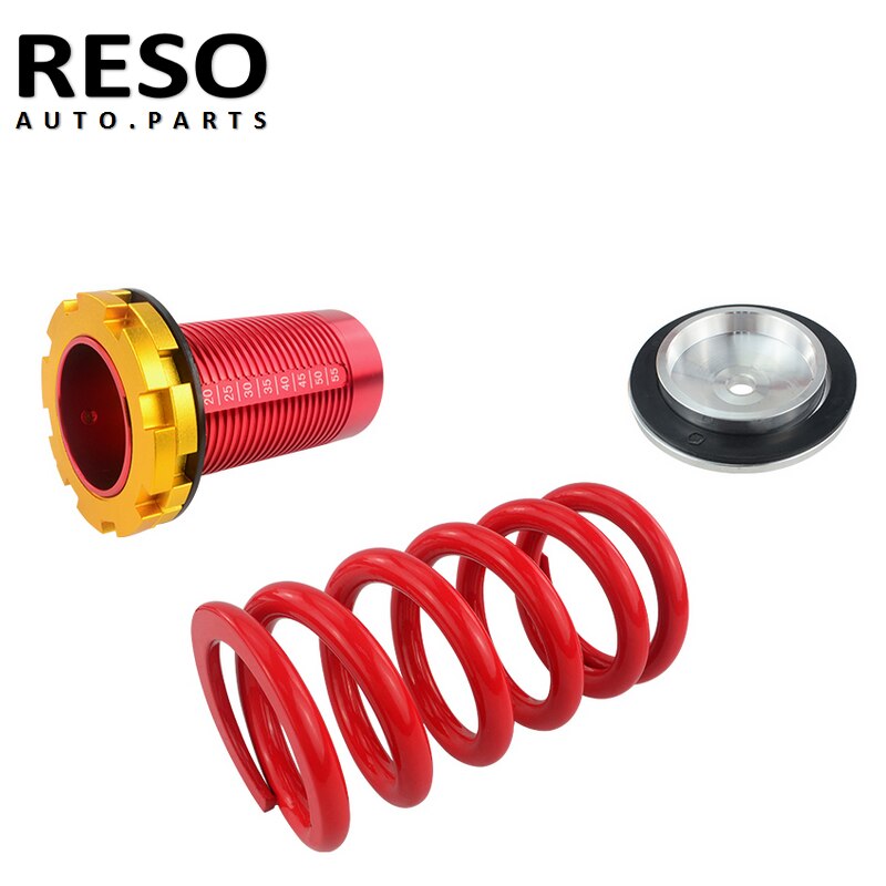 RESO- Lowering Scaled Adjustable Suspension Coilover Red Springs For 88-00 Honda Civic EG EJ EK