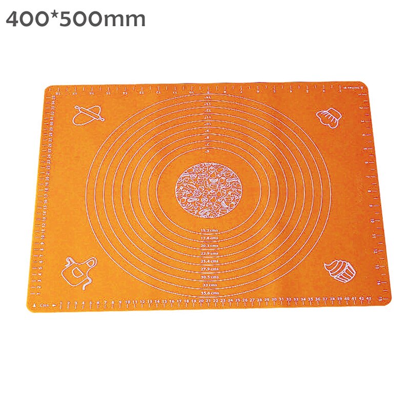 Silikon bakematte ark med skala elte matt nonstick rullende deig pute kjøkken matlaging bakverk ark ovn liner multisize: 40 x 50cm oransje