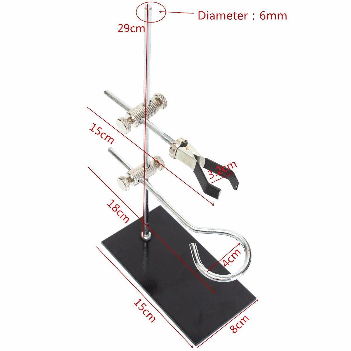 30cm High Retort Stands Support Iron Stand Clamp Flask Lab Stand Set Lab Bracket Laboratory Supports School Education Equipment