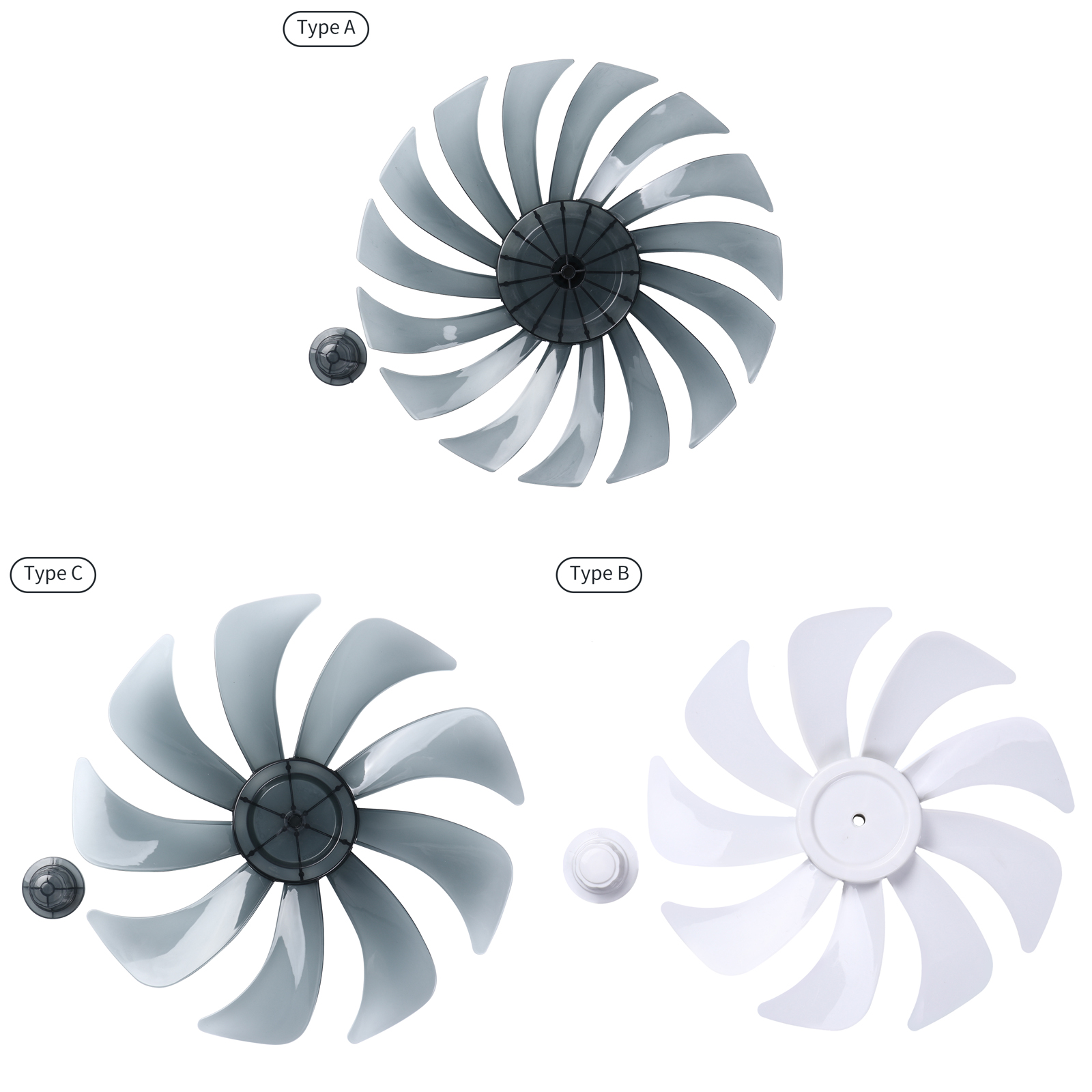 Universal Vent Blades Plastic Fan Blade with Nut Cover Household Silence Electric Fan Blade Ventilation Fan Table Fan Accessory